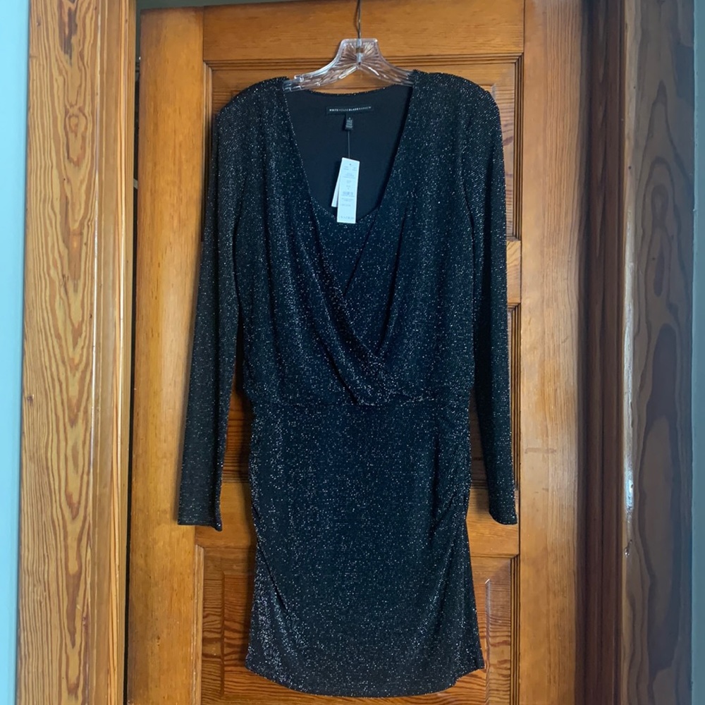 WHBM Sparkle Black Dress Size 4
